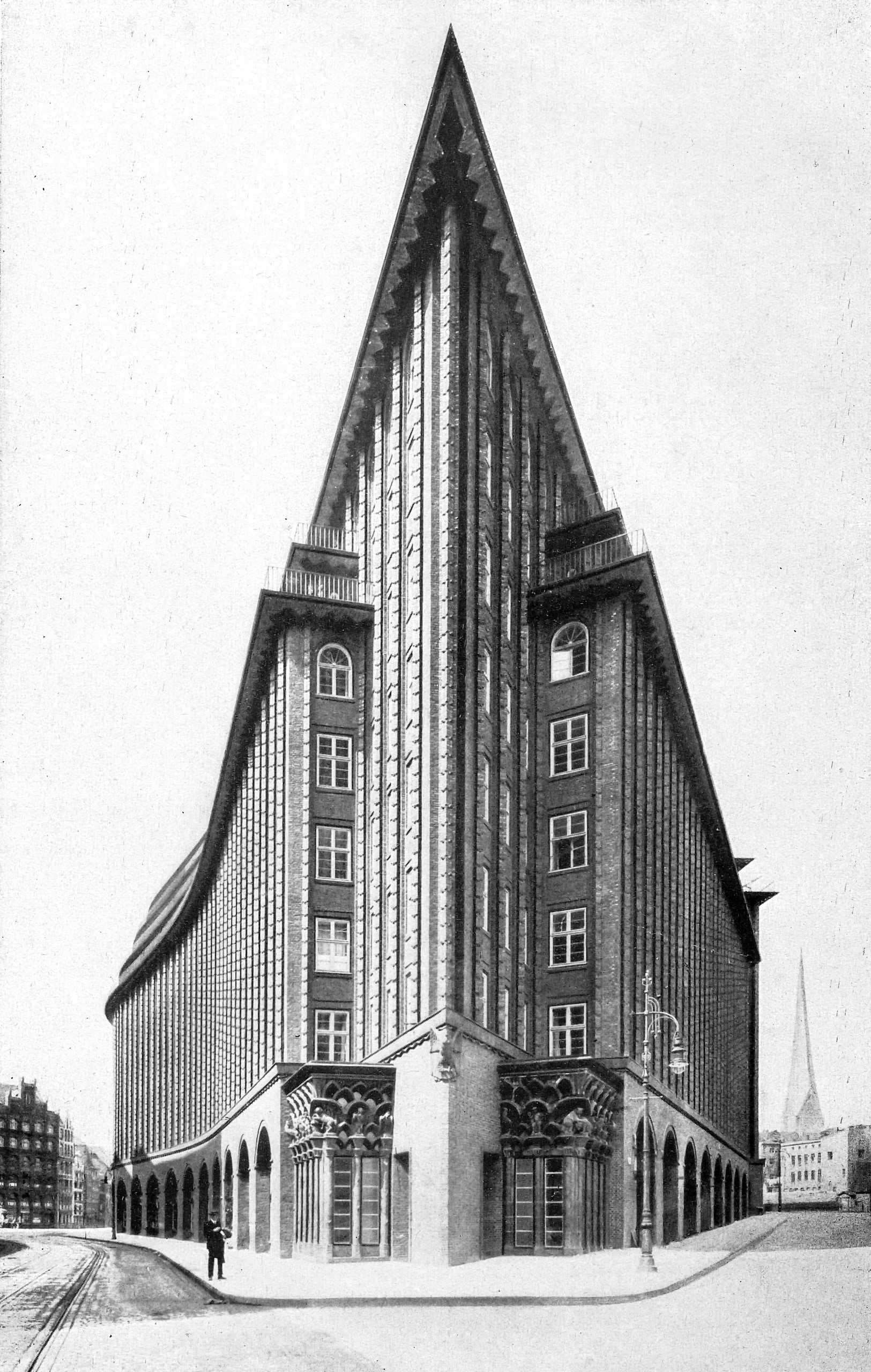 Expressionismus Architekturfoto der Gebrüder Dransfeld : Chilehaus. Foto: Wikimedia.