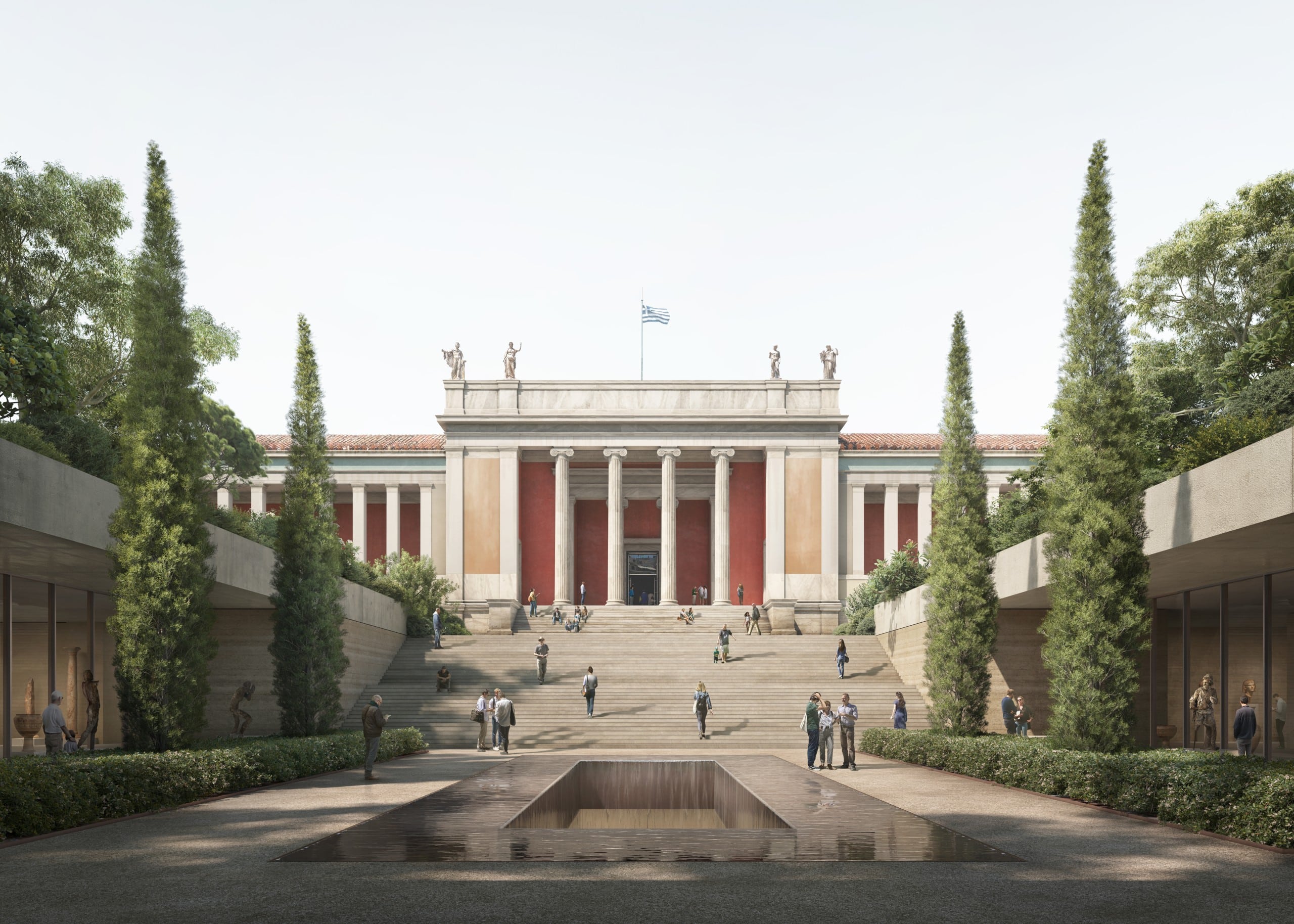 Das Archäologische Nationalmuseum in Athen – ein klassizistisches Gebäude von Ludwig Lange und Ernst Ziller – soll erweitert werden. Der Gewinnerentwurf hierfür kommt von David Chipperfield.