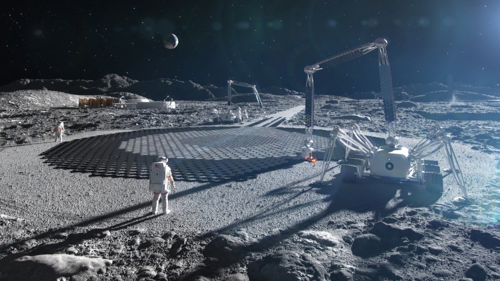 Das Konstruktionssystem von ICON soll den Bau auf dem Mond mit mond-eigenen Materialien ermöglichen. Bildquelle: ICON