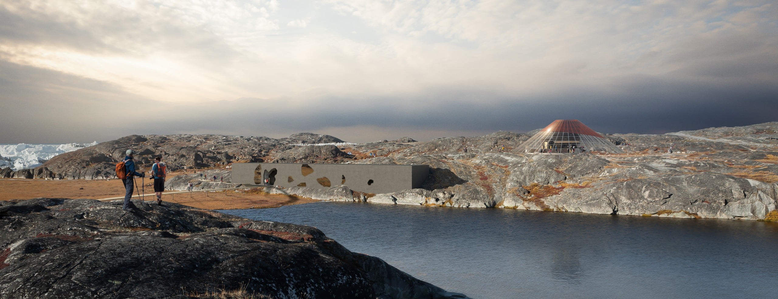Der Park Ilulissat Eisfjord in Grönland von Studio Other Spaces bietet einen Maßstab für die Betrachtung des gleichnamigen Naturphänomens. Foto © Studio Other Spaces