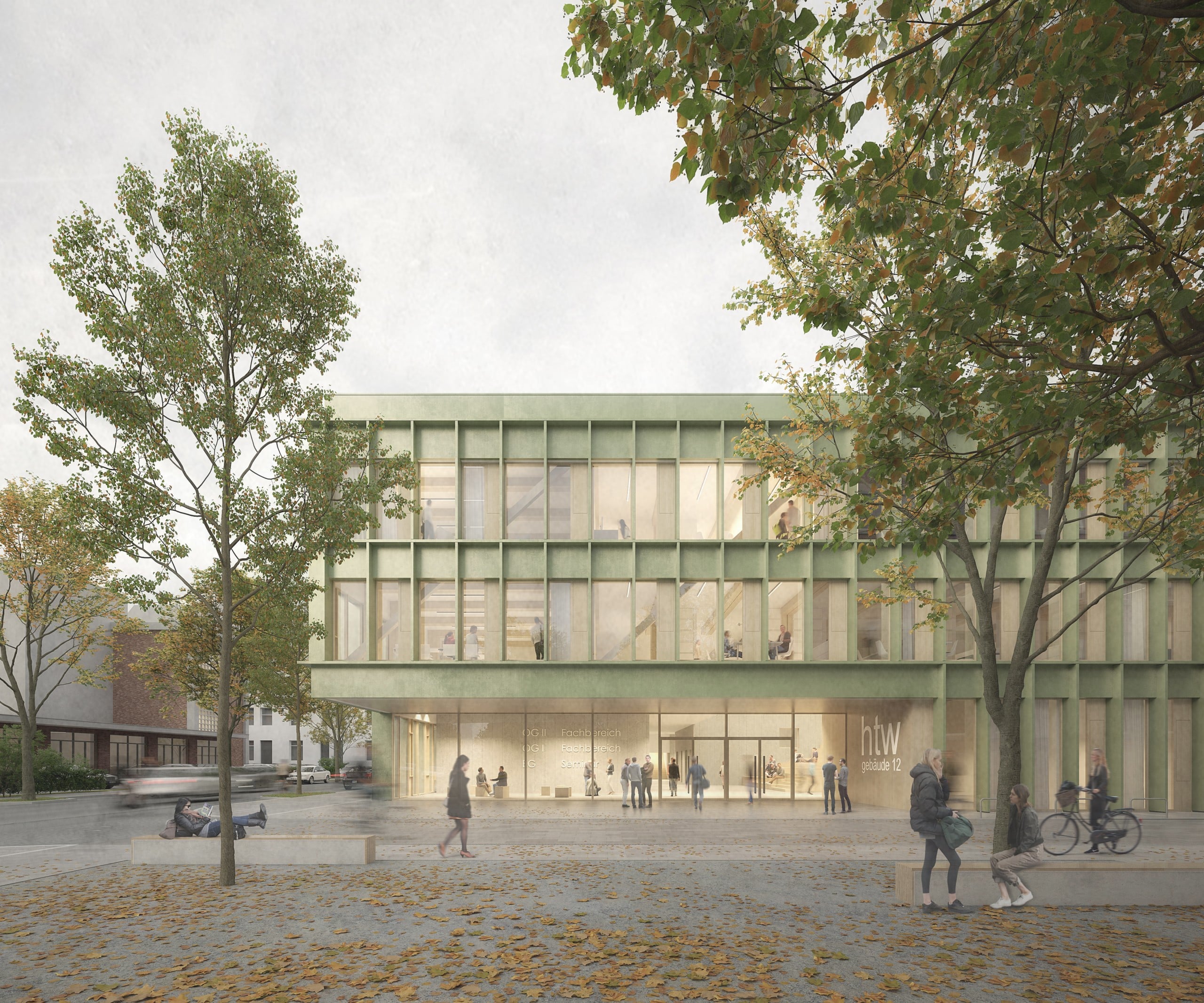 Visualisierung des neuen Gebäude 12 der HTW Saarbrücken. Bildquelle: Meurer Architekten + Stadtplaner