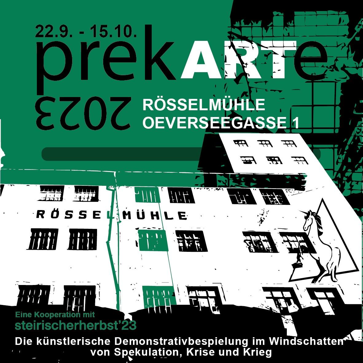 Die prekARTe 2023 findet in der Rösselmühle und im Kaufhaus Kräftner in Graz statt. (c) prekARTe